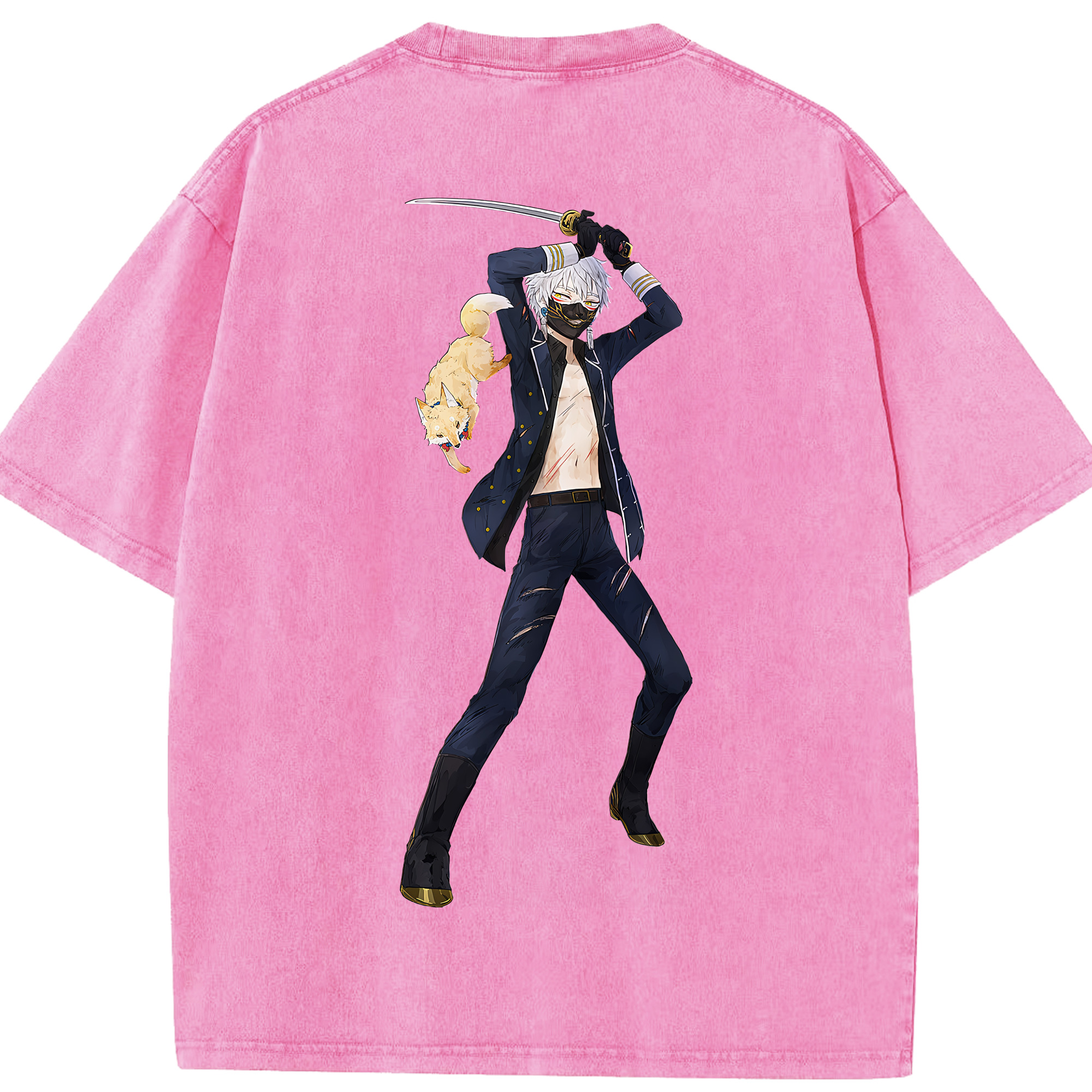 （画像用） 刀剣乱舞 Touken Ranbu 綿100% ヴィンテージ風 半袖Tシャツ（背面プリント）